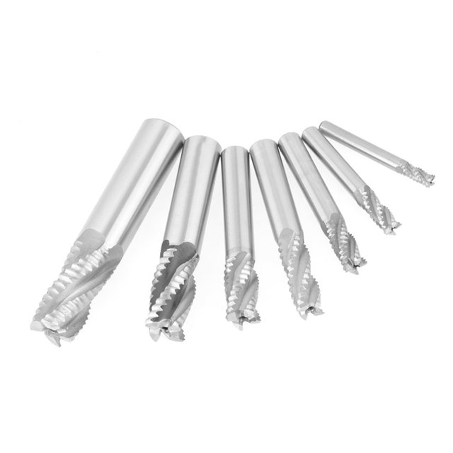 End Mill, 7pcs/set Mill Router Bit, Roughing Milling Cutter, For Milling Machine Industry Factory Professional Field