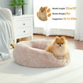 thumbnail image 4 of PAWZ Road Calming Donut Dog Bed Anti-Anxiety Plush Pillow Round Puppy Cat Bed 30" for Pets Up to 45lbs,Beige, 4 of 12