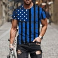 thumbnail image 2 of Summer Savings Clearance! Ynynloco Patriotic Shirts for Men Trendy Fourth of July Short Sleeve Crewneck USA Mens T-Shirts American Flag Classic Graphic Tee, 2 of 5