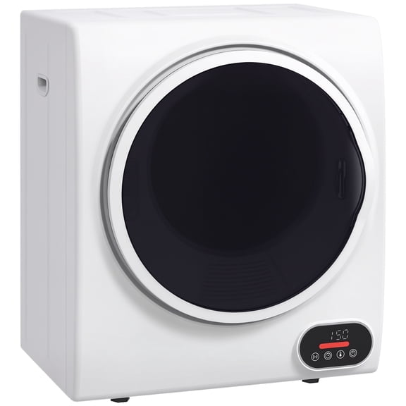 Hair Dryer HOMCOM Portable Clothes Dryer, 120V 850W Compact Laundry Dryer with Intelligent Drying, 1.5 cu.ft Stainless Steel Drum, Front Load Electric Dryer for Apartments, Dorms, RVs, White,Profess