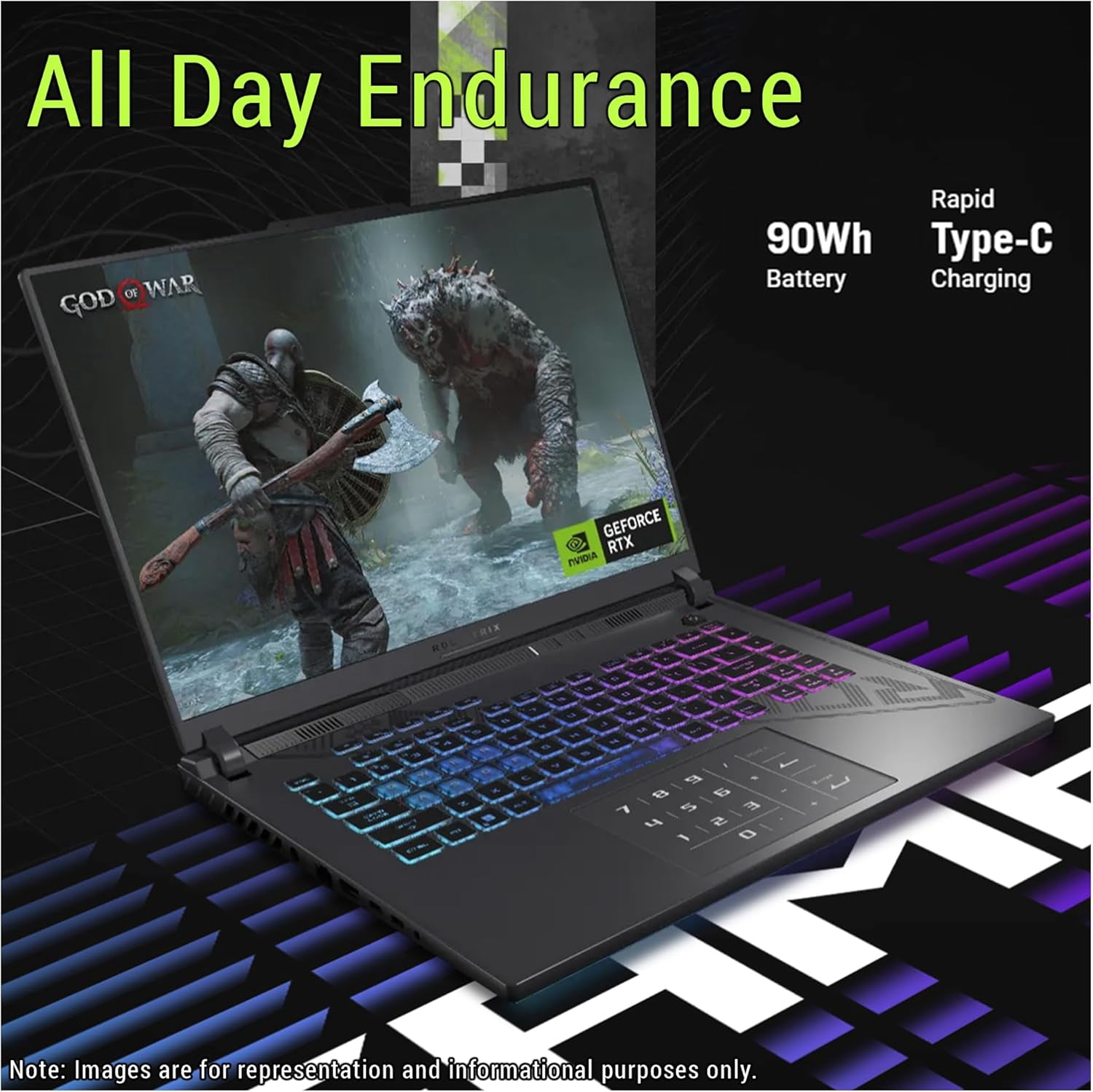 ASUS ROG Strix G16 Gaming Laptop, AMD Ryzen 9-9955HX, 32 GB DDR5 RAM, 1 TB PCIe SSD, 16" 2.5K (2560x1600) Display, Nvidia G-Force RTX 5070Ti, Backlit Chiclet Keyboard RGB, W11 Pro, Eclipse Gray