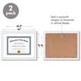thumbnail image 2 of Americanflat 11x14 Diploma Frame with Shatter-Resistant Glass with 8.5x11 Mat 2 Pack Display Documents - White, 2 of 5
