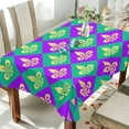 thumbnail image 4 of Coolnut Mardi Gras Checkered Tablecloth Rectangle Colorful Table Cloth Large Square Table Cover for Dining Kitchen Party 60"x120" Decor Gift, 4 of 7