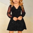 thumbnail image 2 of XEGLSBU Girl's Dresses 6T Kids Girl's Puff Long Sleeve Mesh Casual High Waist A Line Short Dress Formal Party Dresses for 4 14 Years Black Size 9-10 Years, 2 of 8