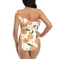 thumbnail image 5 of Sikiie Peaches Print Women One Piece Swimsuits Tummy Control One Shoulder Bathing Suits Ruffle Swimwear, From S to XXL-X-Large, 5 of 6