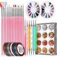 thumbnail image 1 of Nail Pen Designer, Stamp Nail Art Tool con 15 pinceles para pintar uñas, herramienta para puntear uñas, lámina para uñas, cinta de manicura, diamantes de imitación de colores para uñas, 1 of 5