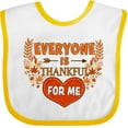 thumbnail image 3 of Inktastic Everyone is Thankful for Me with Heart and Leaves Boys or Girls Baby Bib, 3 of 4