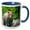 Blue/White, variant on 3drose, Alaska, Lake Clark. Grizzly Bear Walks Among Boulders at Shoreline., 11oz Magic Transforming Mug