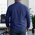 thumbnail image 5 of Mens Big and Tall Dress Shirts Button Down Shirts Long Sleeve Shirt Navy 2XL, 5 of 7