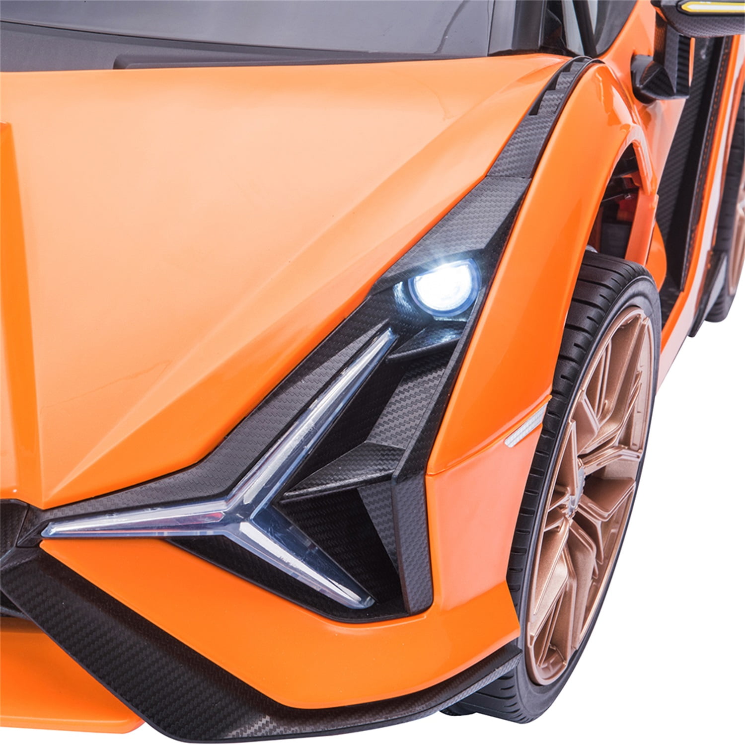 CIPACHO Kids Electric Ride On 12V Licensed Lamborghini SIAN Battery Powered Sports Car Toy with 2 Speeds, Parent Control, Sound System, Orange