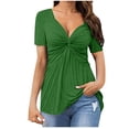 thumbnail image 2 of Fiudx Tops para Mujer Camiseta de Manga Corta Sexy con Cuello En V Informal para Mujer, 2 of 6