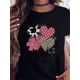 thumbnail image 1 of Soft Cotton Valentine's Day Geometric Hearts And Flowers Graphic T-Shirt Casual Crew Neck ComfortablCamisetas de verano para mujer, manga corta, cuello redondo, casual, lindo, con gráficos, camisetas, 1 of 7