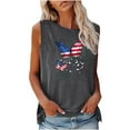 thumbnail image 2 of Summer Saving Wycnly Womens 4th of July Tank Tops Comfy Loose Independence Day Patriotic Graphics Shirts Vest Summer Fashion Butterfly Flag Print Crewneck Sleeveless Blouse Gray xl, 2 of 4