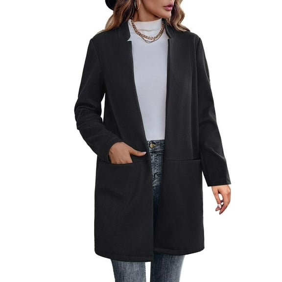 Black and Friday Clothing Sales Idoravan Coats for Women Plus Size Clearance Fashion Women Long Sleeved Cardigan Print Designs Relaxed Loose Fitting Long Sleeved Black S