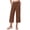 Coffee-1, variant on Womens Cotton Linen Capri Pants Casual Summer Loose Comfy Wide Leg Cropped Elastic Waist Beach Trousers with Pockets