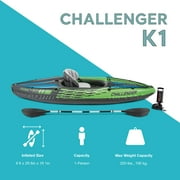 Intex Challenger K1 1 Person Inflatable Sporty Kayak w/Oars & Pump (2 Pack)