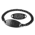 thumbnail image 1 of MedicEngraved Black Stainless Steel Custom Medical Alert Bracelet - 7mm Curb Link, 1 of 7