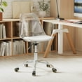 thumbnail image 4 of Costway 1 PCS Clear Desk Chair with Swivel Seat & Soft PU Leather Cushion Universal Wheels, 4 of 10