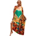 thumbnail image 1 of LinYooLi Swimsuit Coverup Women Beach Robe Print Long Blouse Plus Size Bikini Gown Holiday Dress, 1 of 2