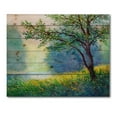 thumbnail image 3 of Designart 'Summer Forest With Waterfall and River ' Traditional Print on Natural Pine Wood, 3 of 5