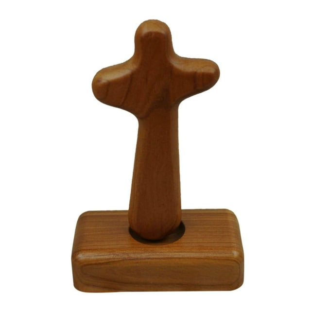 Crucifijo de Cruz religiosa cristiana Cruz decorativa con base Cruz Escultura para pequeña sala Capilla Adornos