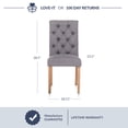 thumbnail image 6 of BELLEZE 4pc Dining Chairs Modern Tufted Parson (Dark Gray) Chairs Linen High-Backrest Cushion Seat w/ Wooden Leg, 6 of 7
