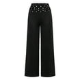 thumbnail image 5 of Xyant Girl's Polka Dots Fold Over Baggy Sweatpants Wide Leg Y2k Pants,Size 7-8 Years, 5 of 6