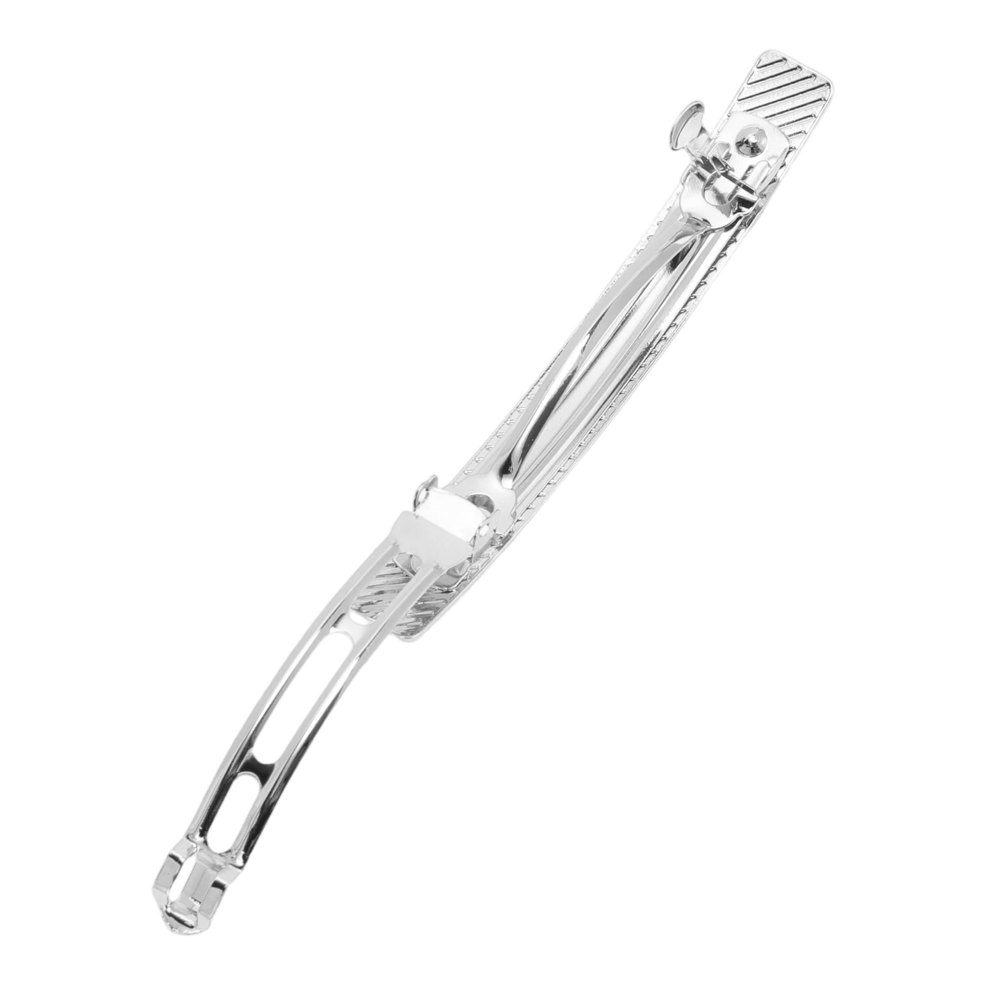 Unique Bargains Grace Polished Square Hair Barrettes Fashionable Hairstyles Silver Tone