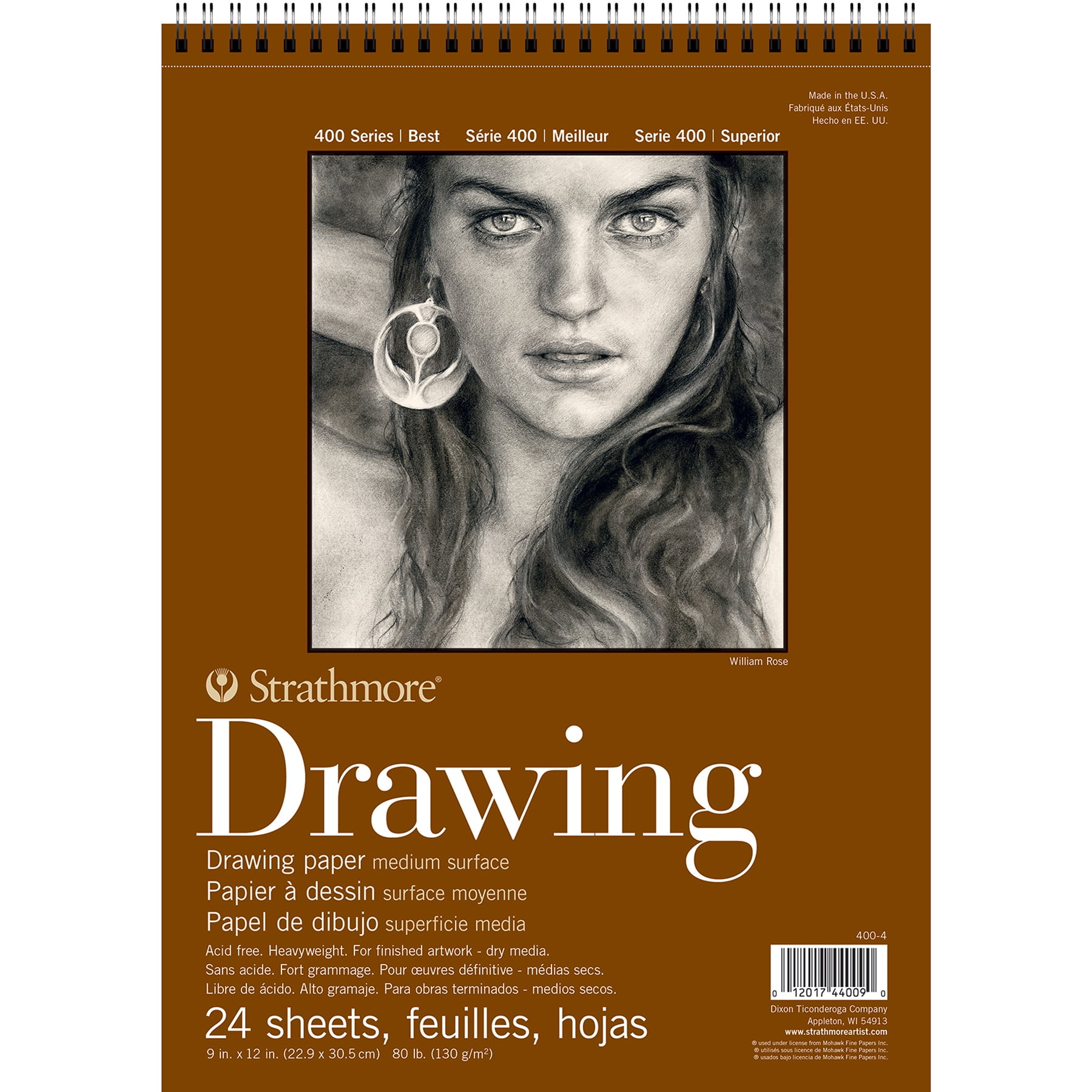 Strathmore 400 Series Drawing Pad, Smooth Finish, Wire Binding, 24 Sheet, 9x12 inch, Pack of 3