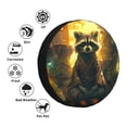 thumbnail image 4 of Salouo Tree Meditating Raccoon Print Spare Tire Cover 14-17 inch Spare Tire Protector Universal Tough Tire Wheel Cover for Trailer SUV and Truck-14 inch, 4 of 6