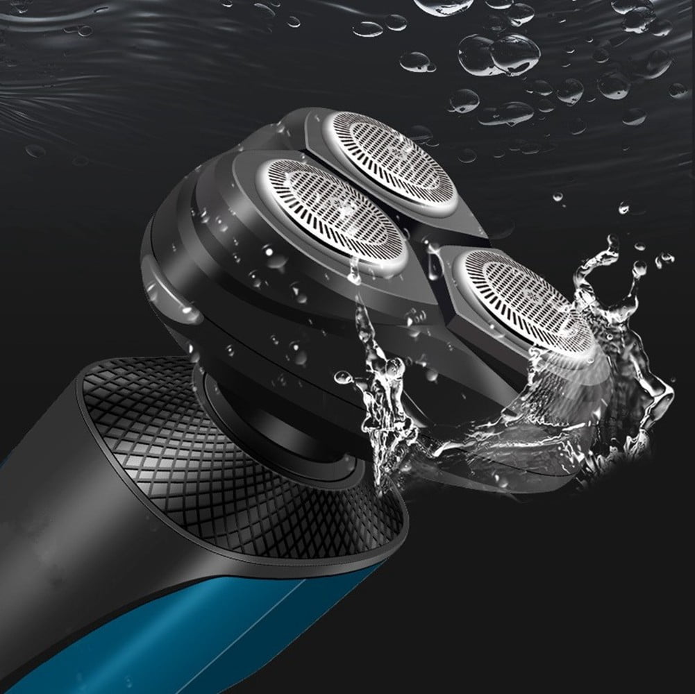 3 in 1 Men's Professional Multi-function Cheek Beard Trimmer Men Nose Hair Cutting Barber Shaver Machine USB Rechargeable, Blue