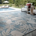 thumbnail image 3 of 4x6 Water Resistant, Indoor Outdoor Rugs for Patios, Front Door Entry, Entryway, Deck, Porch, Balcony | Outside Area Rug for Patio | Aqua, Floral | Size: 3'10'' x 5'3'', 3 of 9