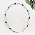 thumbnail image 6 of SZUL Women's Emerald and Natural Diamond Star Link Bracelet in .925 Sterling Silver, 6 of 7