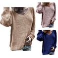 thumbnail image 3 of Guardurnaity Suéter de manga larga con cuello para mujer y adolescente, camisa de punto básica cálida para mujer, ropa de moda, accesorios Prendas para la parte del cuerpo 3XL Rosa Guardurnaity AP009144-17, 3 of 6