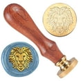 thumbnail image 2 of 1pc Lion Wax Seal Stamp Animals Embossed Stamp Sealing Removable 1" Brass Wax Seal Stamp Head with Wooden Handle, 2 of 9