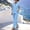 Light Blue, variant on Outfit Sets for Women Plus Size 2 piece Linen V-Neck Short Sleeve Top and Palazzo Pants with Pockets