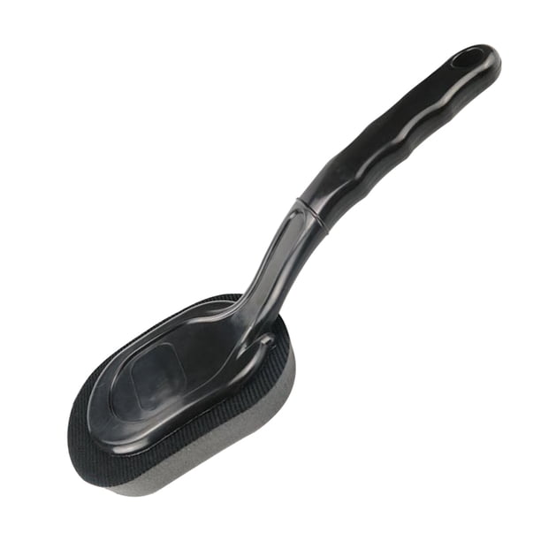 unbranded Aplicador De Brillo Para Llantas Con Mango Ergonómico Y Esponja Para Limpieza Y Encerado Negro