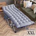 thumbnail image 2 of Slsy Set of 2 XXL Folding Bed with 3.3 Inch 2 Sided Mattress & Carry Bag for Adults & Kids, Oversized XXL Camping Cot, Sleeping Cot, Folding Guest Bed, Heavy Duty Supports 900 Lbs, 2 of 12