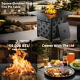 thumbnail image 4 of Philergo 32" Propane Fire Pit, 50,000 BTU Square Gas Fire Pit Table for Patio Garden Party with Lava Rocks, Removable Lid, CSA-Certified, 4 of 9