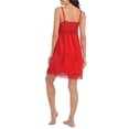 thumbnail image 5 of HDE Women's Silk Nightgown Satin V Neck Babydoll Lace Chemise Red XL, 5 of 6