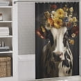 thumbnail image 3 of Farmhouse Highland Cow Funny Cattle And Flower Waterproof Polyester Quick-Drying Shower Curtain for Bathroom with 12 Hooks, 3 of 8