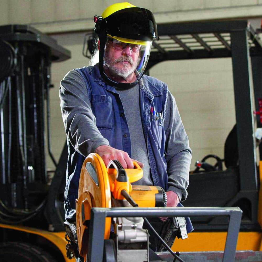 Jackson Safety Face Shield - QUAD 500 Premium Multi-Purpose Series - 9' x 12.125' x 0.060" Window - Clear AF - Hard Hat Interchange System (HHIS) for mounting on slotted hard hats