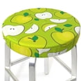 thumbnail image 3 of Vsdgher Green Apple Print Stool Covers Round,Stretch Round Stool Covers Washable Stool Cushion Slipcover Elastic Chair Covers for 12-14 Inch Chair, 3 of 7