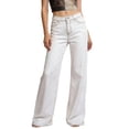 thumbnail image 2 of Women'S Low-Rise Baggy Jeans, High Stretchy Y2K Wide Leg Jeans Straight Leg Denim Pants White M, 2 of 9