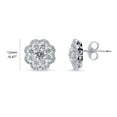 thumbnail image 4 of BERRICLE Sterling Silver Flower Cubic Zirconia CZ Halo Fashion Necklace and Earrings Set for Women, Rhodium Plated, 4 of 14