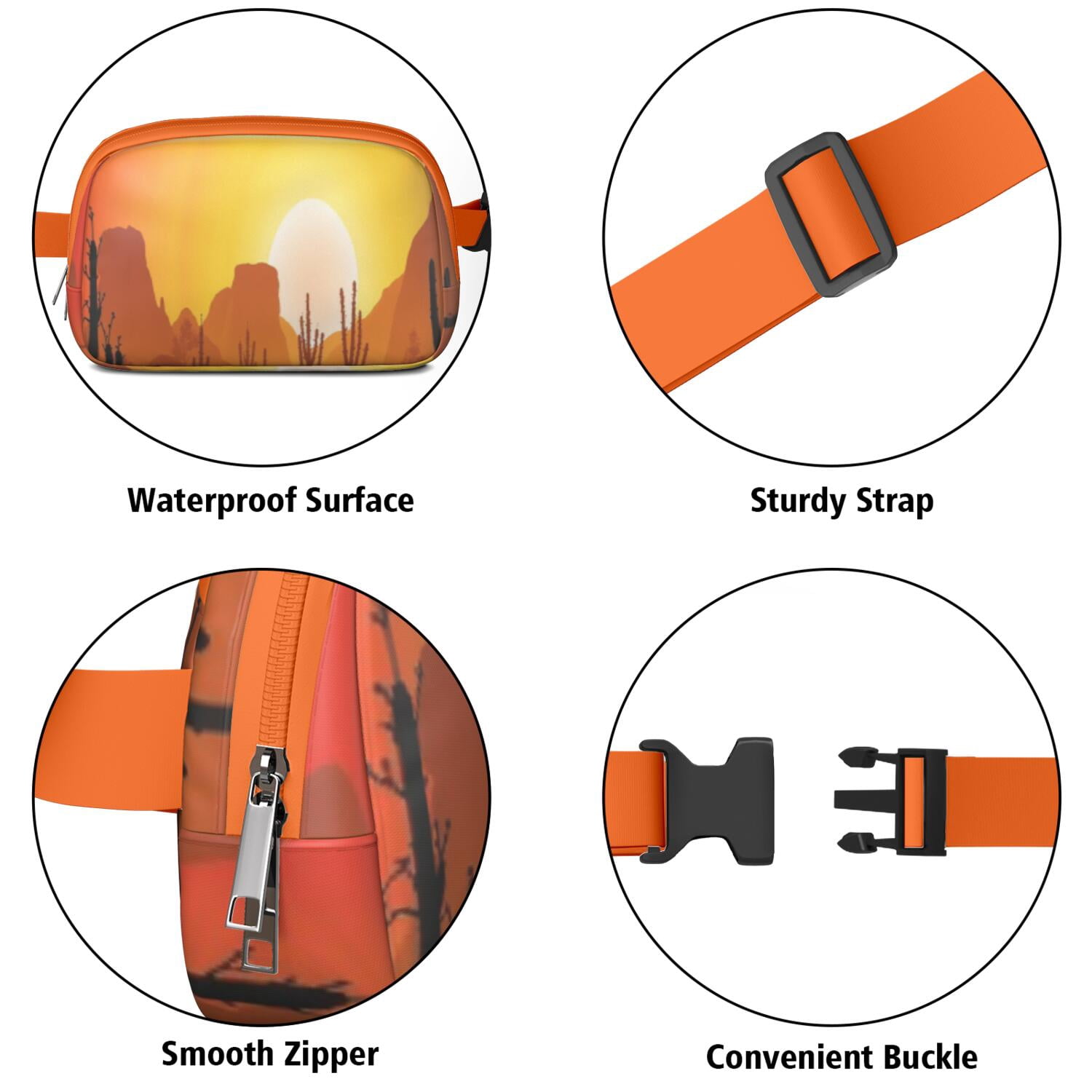 Belt Bag Fashion Waist Packs Bag with Adjustable Strap Cactus Desert HandsFree Running Belt for Jogging for Workout