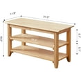 thumbnail image 5 of Vlush Shoe Rack Bench,3 Tier Wooden Storage Bench, Shoe Organizer or Entryway Bench, Good Load Bearing, Ideal for Entryway Hallway Living Room and Corridor (Natural 31.5"), 5 of 6