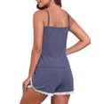 thumbnail image 3 of MINTREUS Womens Cami Pajamas Sets 2 Piece Camisole Lounge Pjs Set Lace Trim Sleepwear with Shorts, 3 of 9