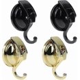 thumbnail image 1 of Black Plastic Suction Cup Hooks, 4-Pack, 60MM Wall Mounted Hooks for Towels, Strong Suction Power for Secure Hanging, 1 of 5