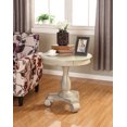 thumbnail image 1 of Roundhill Furniture Table d'Appoint Ronde en Bois Rene, Blanc, 1 of 3